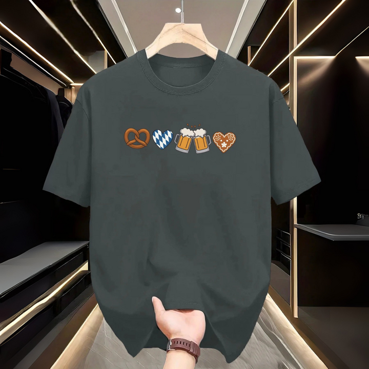 Gerhard Oktoberfest T-Shirt | Minimalistisches Bierfest Shirt mit Symbol-Reihe für Herren