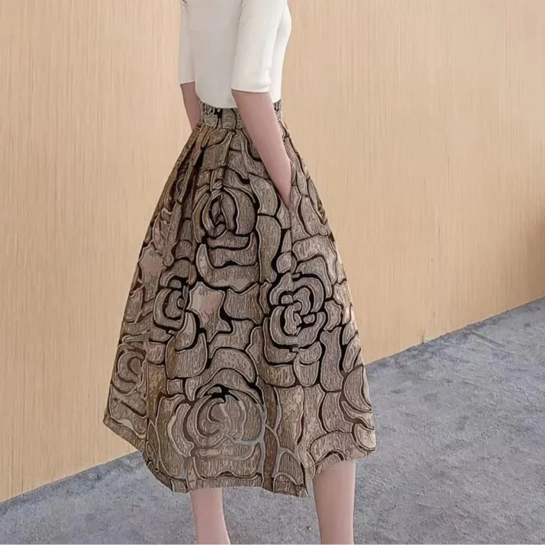 Julia Trachtenrock Oktoberfest | Eleganter Damen Rock mit Rosenmuster