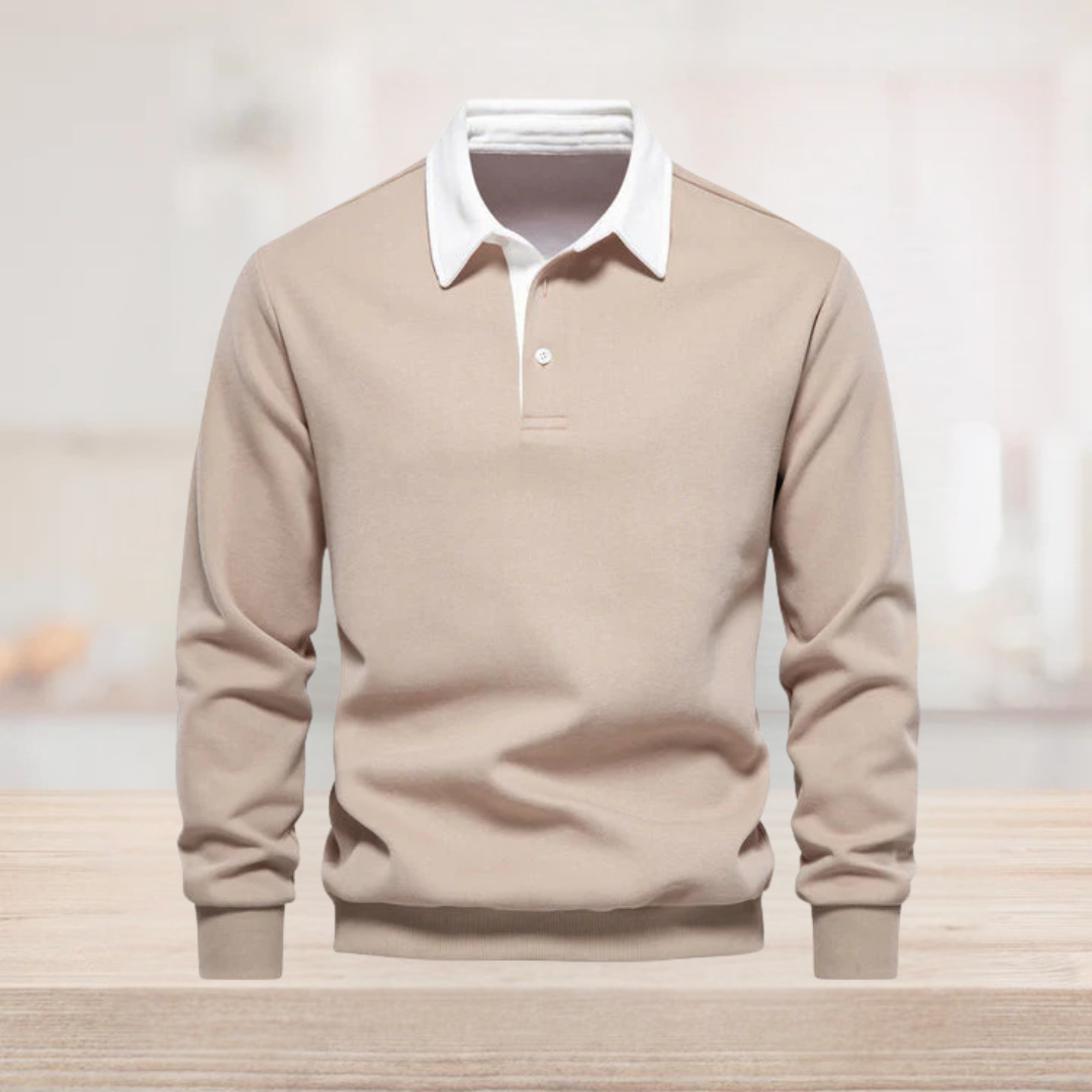 Robert Langarm Polo | Elegantes Blaues Herren Poloshirt Business Casual Stil