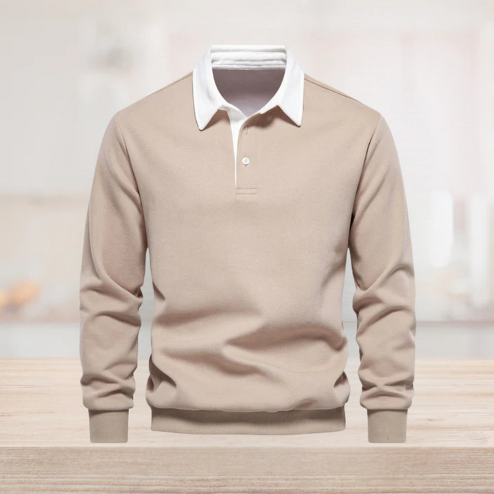 Robert Langarm Polo | Elegantes Blaues Herren Poloshirt Business Casual Stil