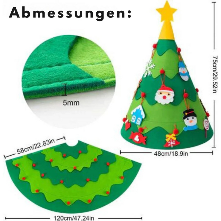 3D Filz Weihnachtsbaum | Montessori DIY Weihnachtsbaum Dekorieren mit Kindern
