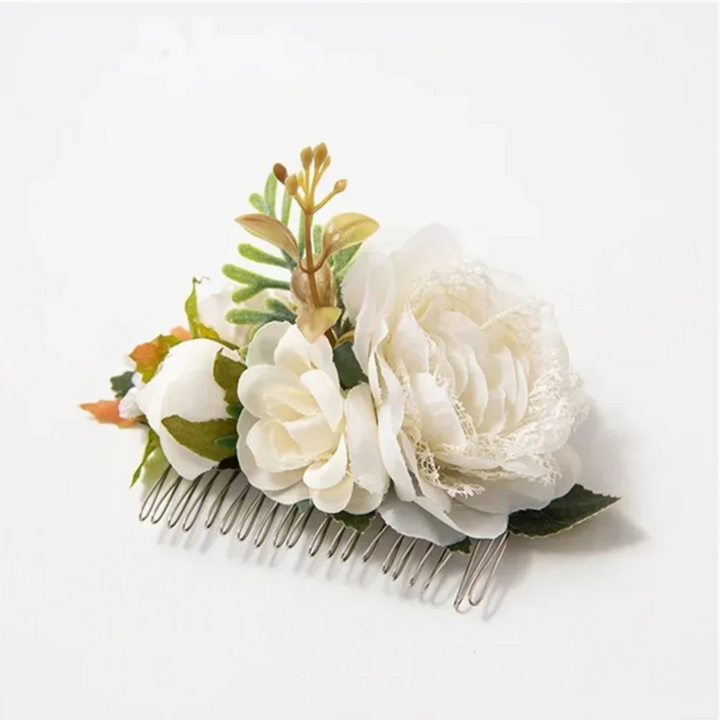 Britta Blütenkamm Oktoberfest | Romantische Damen Haarspange mit Seidenblüten