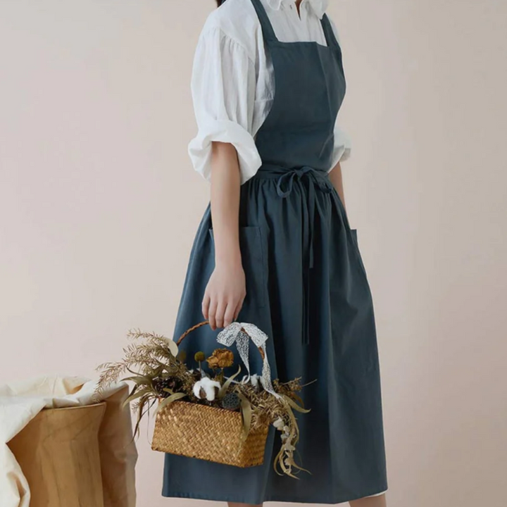 Praktische und stilvolle Baumwollschürze mit Taschen