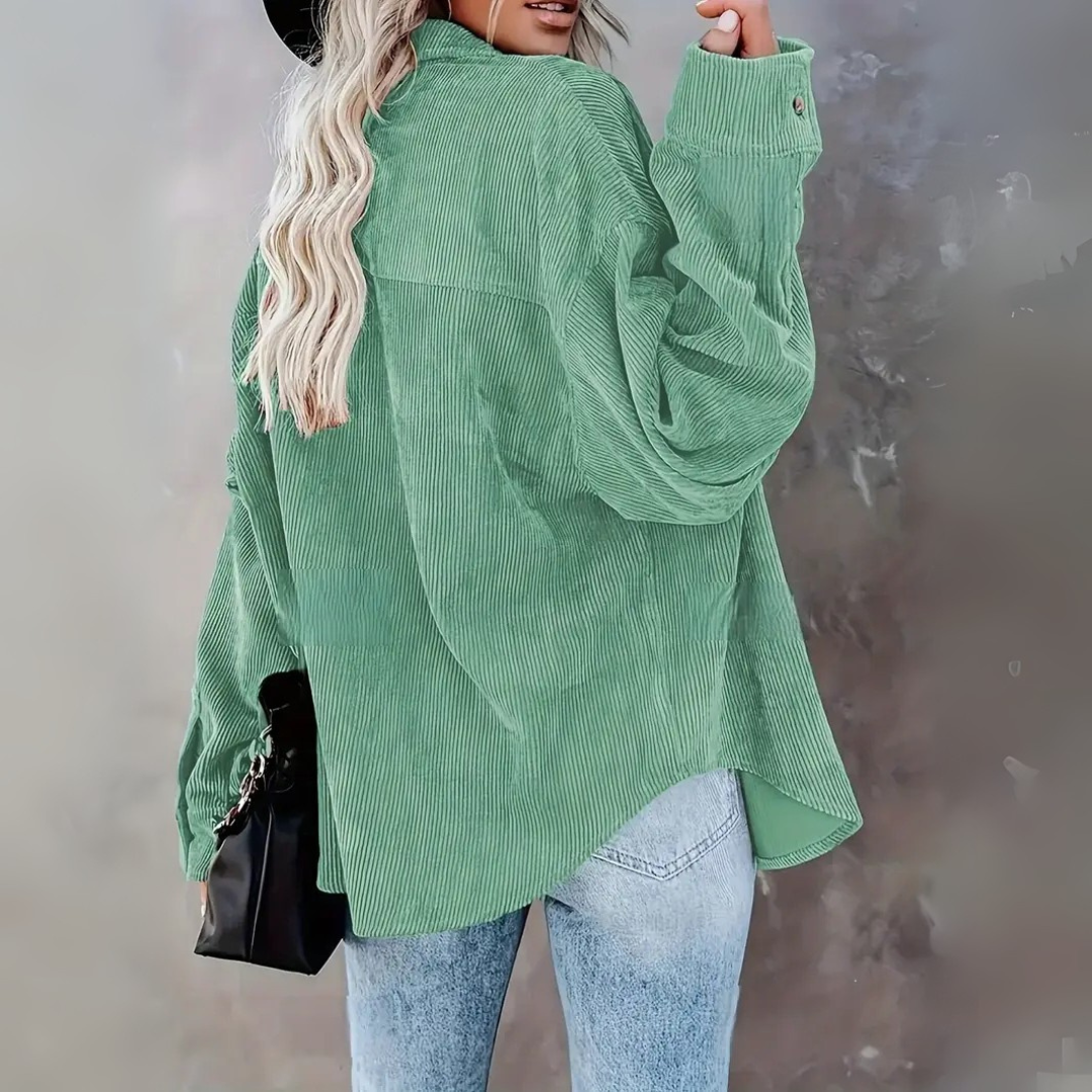 Cordhemd für den Herbst - Stilvolle Rippenflanell Hemdbluse für Damen