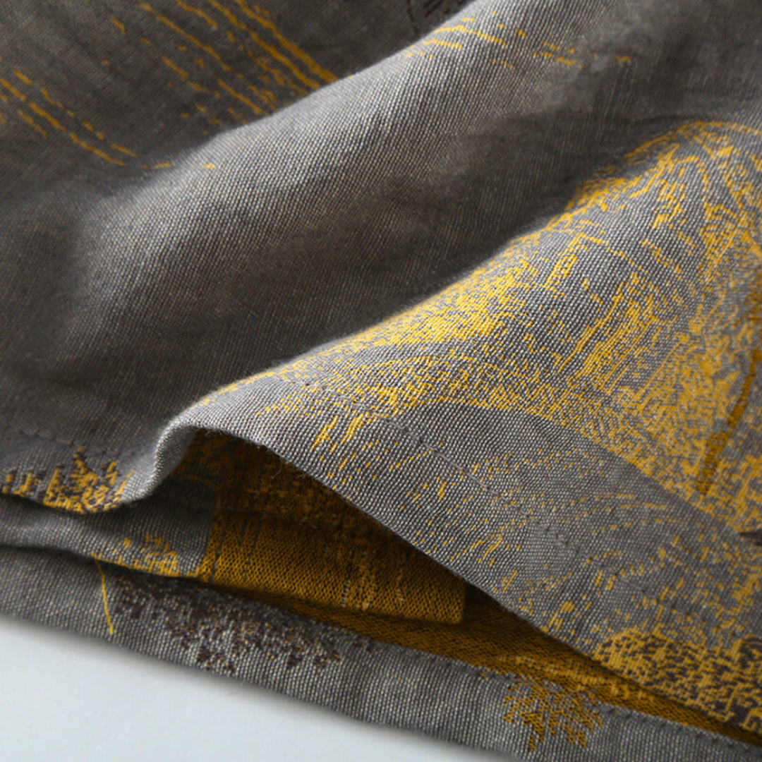 Luxuriöser Kimono-Bademantel aus reiner Baumwolle im Retro-Stil