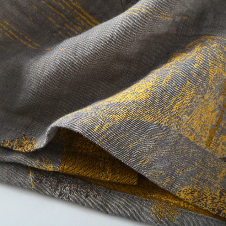 Luxuriöser Kimono-Bademantel aus reiner Baumwolle im Retro-Stil