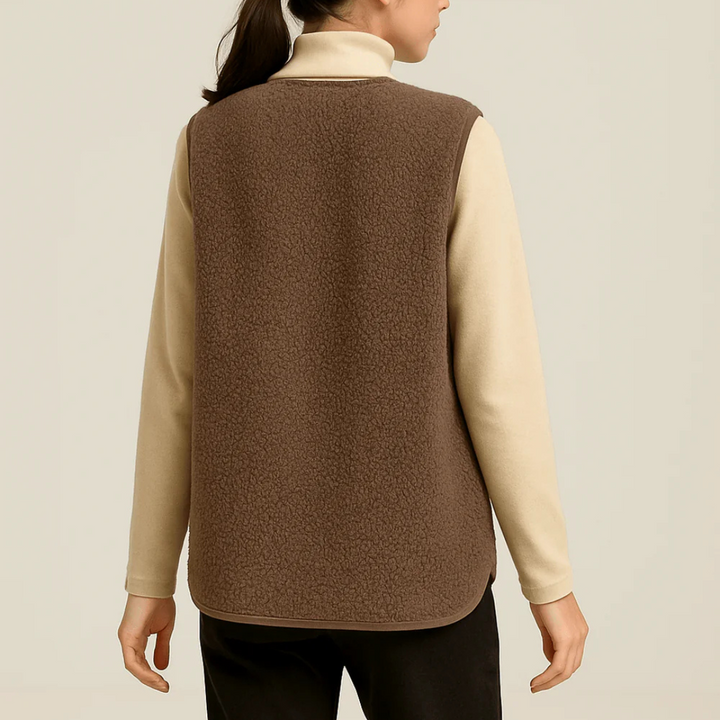 Plüsch-Weste für den Herbst - Elegante Warme Weste für Damen