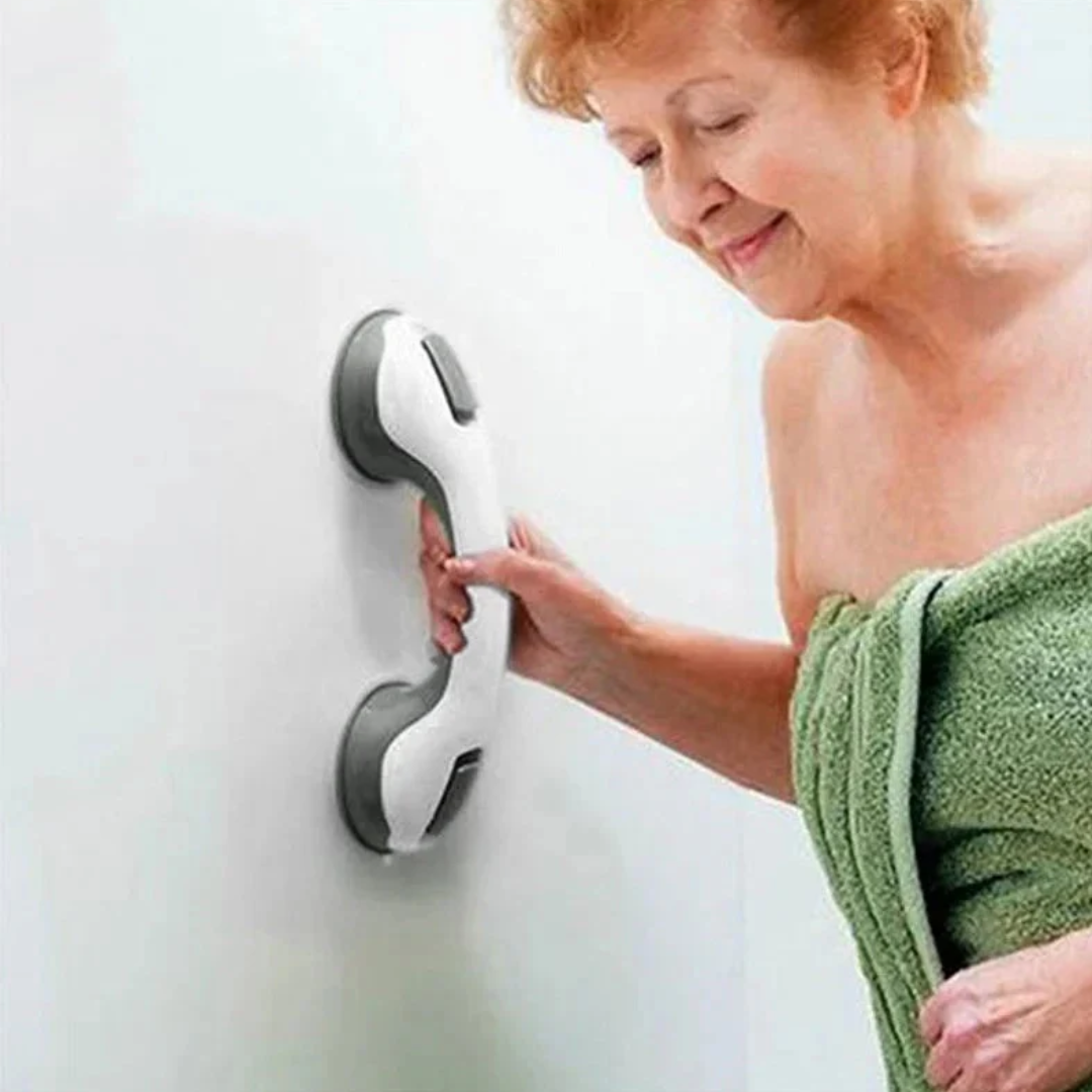 Sicherheitsgriff mit Saugnapf | Rutschfeste Haltestange ohne Bohren für Bad und Dusche