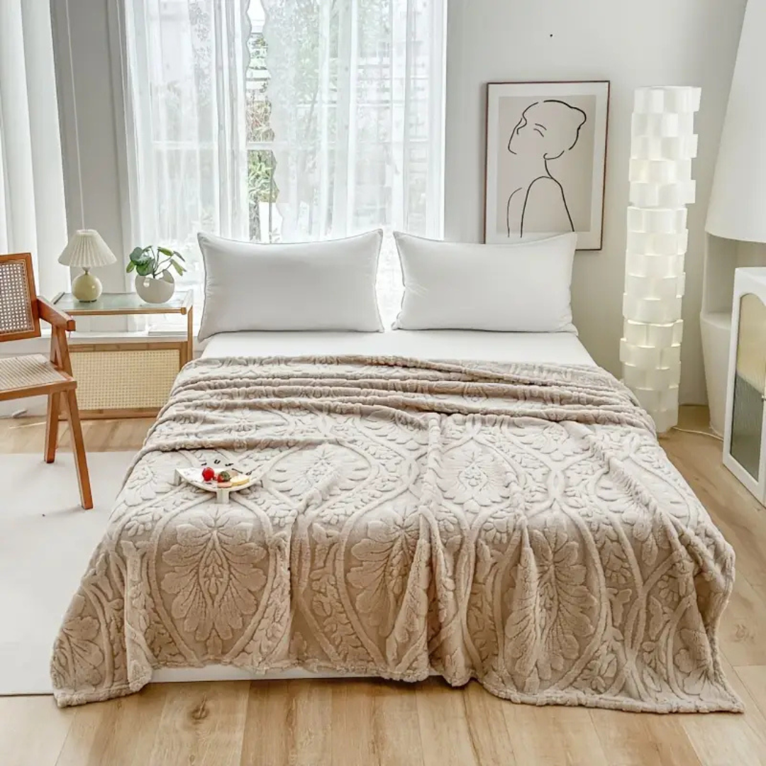 Paris Weave Jacquard Fleece-Decke | Französische Kuscheldecke mit geometrischem Muster