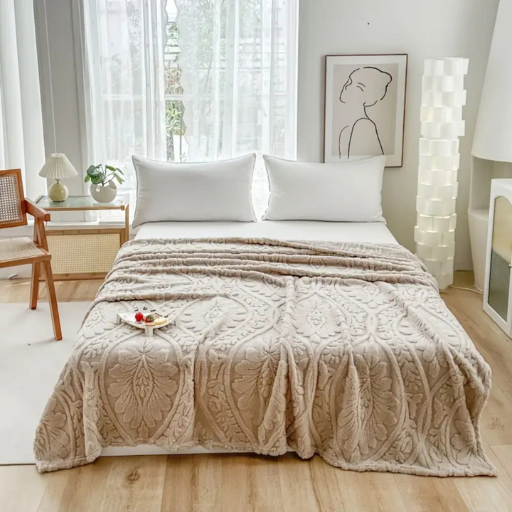 Paris Weave Jacquard Fleece-Decke | Französische Kuscheldecke mit geometrischem Muster