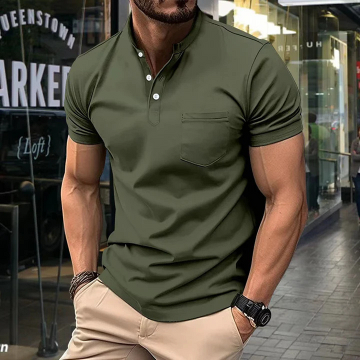 Alexander Poloshirt | Elegantes Herren Kurzarmshirt mit Stehkragen Modern Slim Fit