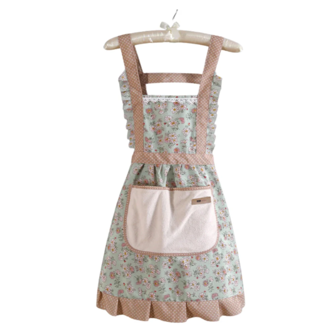 Sweet Flora Küchenschürze | Wasserdichte Kochschürze mit Blumenmuster