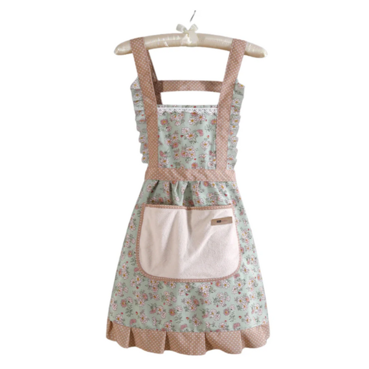 Sweet Flora Küchenschürze | Wasserdichte Kochschürze mit Blumenmuster