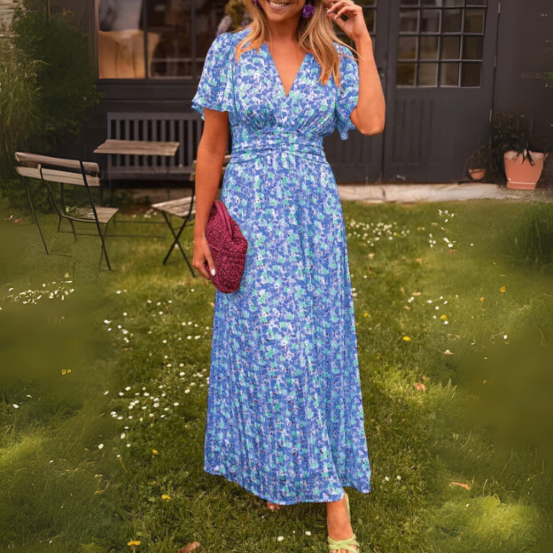 Sommerkleid für Damen - Elegantes Maxikleid mit Blumenmuster
