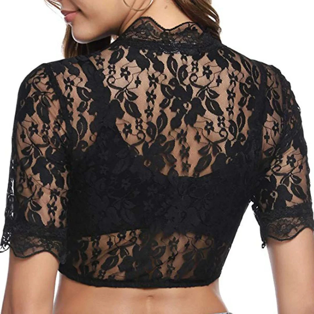 Sarah Dirndlbluse Oktoberfest | Elegante Damen Bluse mit Spitzenärmeln