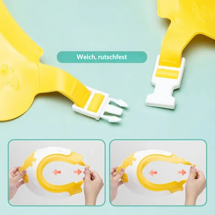 SplashSafe Dino | Wasser und Shampoo-sichere Badekappe