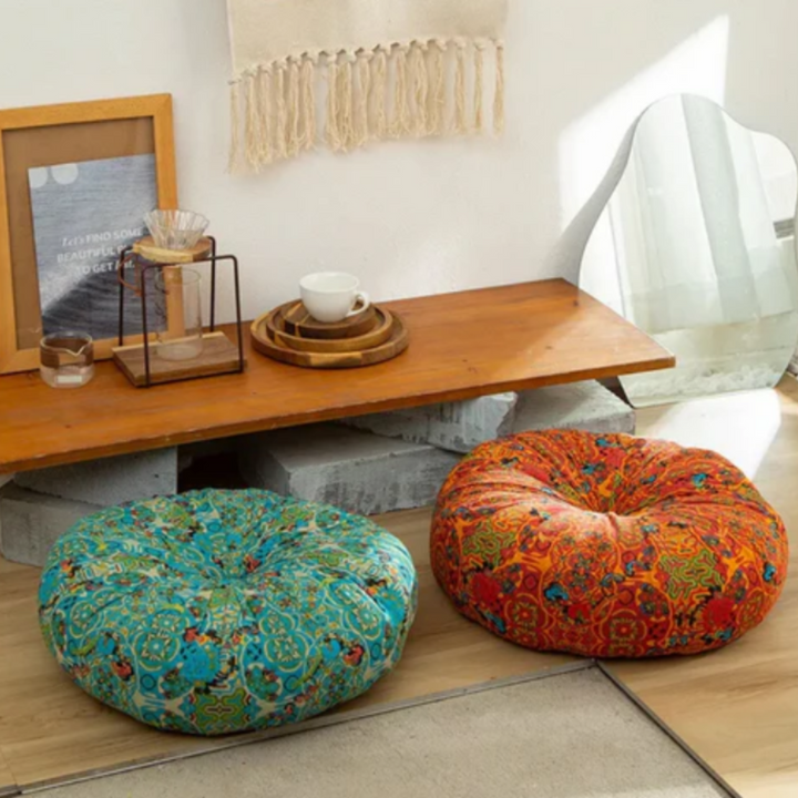 Marokkanisches Plüsch-Meditationskissen | Premium Bodenkissen mit Boho-Design für Entspannung