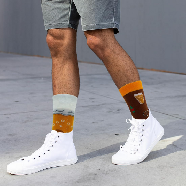 Unisex Oktoberfest Socken | Kreative Bierfest Strümpfe mit Bier-Design im Doppelpack