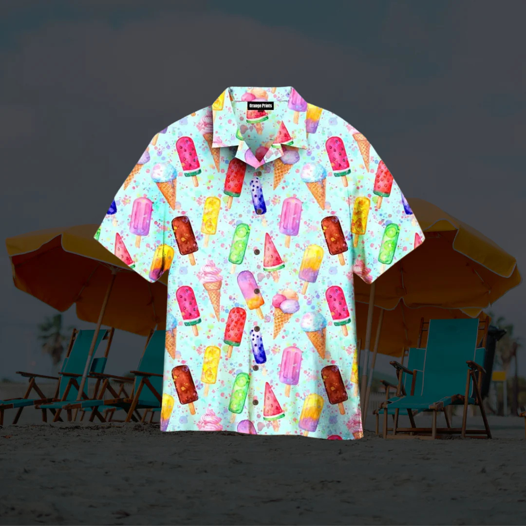 Markus Hawaiihemd | Sommerliches Herren Kurzarmhemd mit Eisprint Tropisches Muster Strandmode