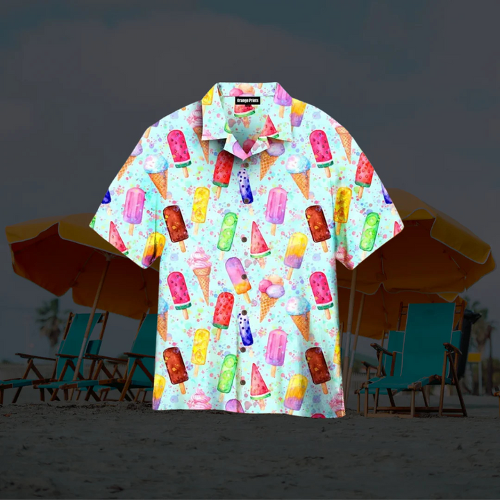 Markus Hawaiihemd | Sommerliches Herren Kurzarmhemd mit Eisprint Tropisches Muster Strandmode