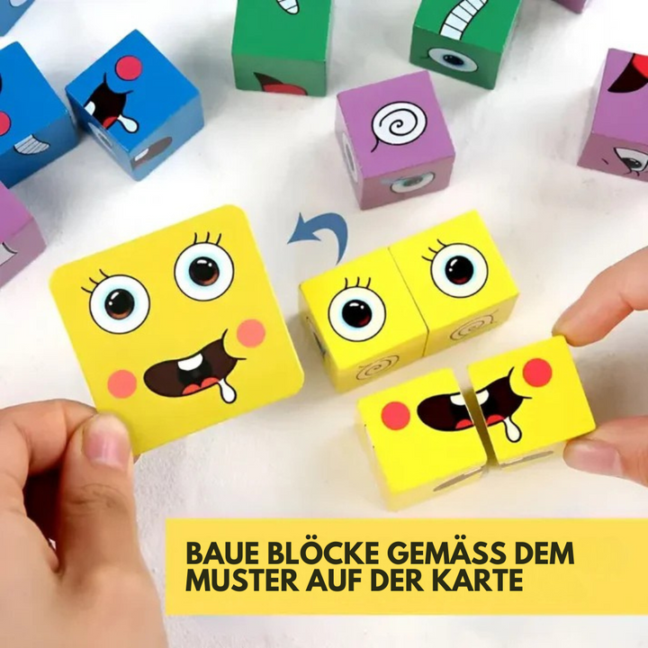 Emoji Reaktionsspiel aus Holz | Schnelles Familien- und Partyspiel für Kinder & Erwachsene