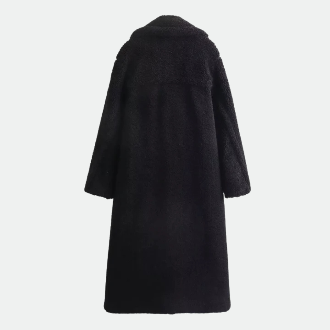 Fleecejacke für den kalte Tage - Stilvolle Lange Mantel mit Stehkrage für Damen