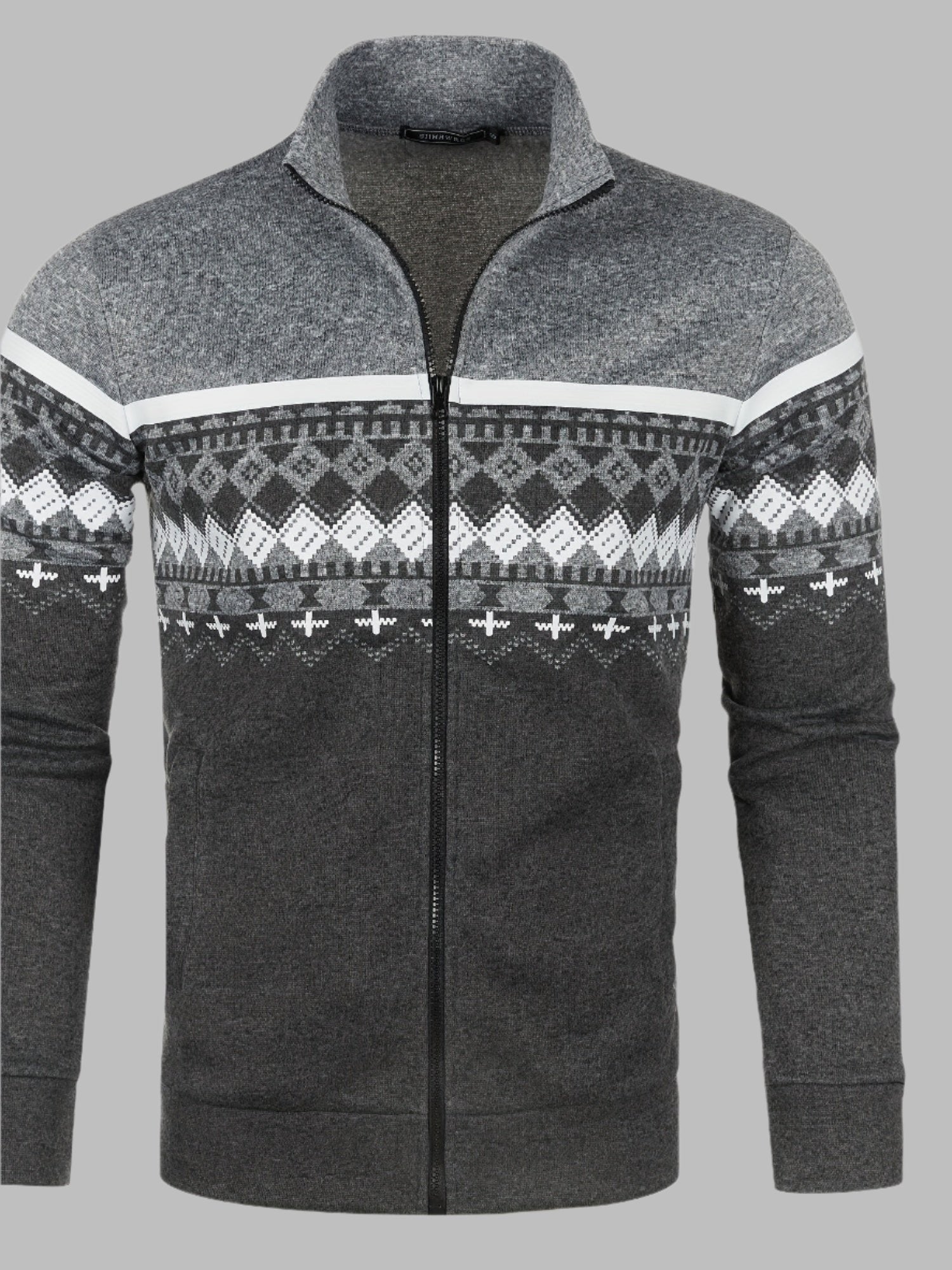 Edvard Nordic Weste | Norwegischer Strickpullover mit Reißverschluss für Herren