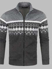 Edvard Nordic Weste | Norwegischer Strickpullover mit Reißverschluss für Herren