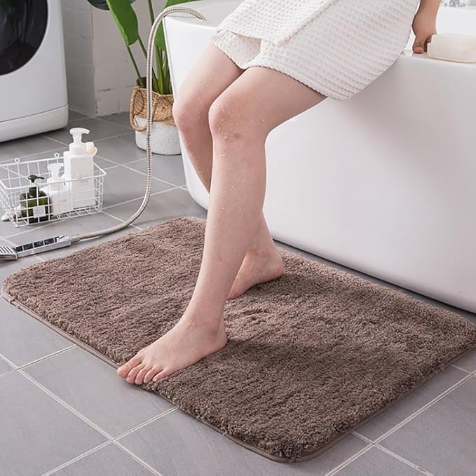 Luxus Badteppich | Ultraweicher Fell- und Plüsch-Teppich mit rutschfester Rückseite