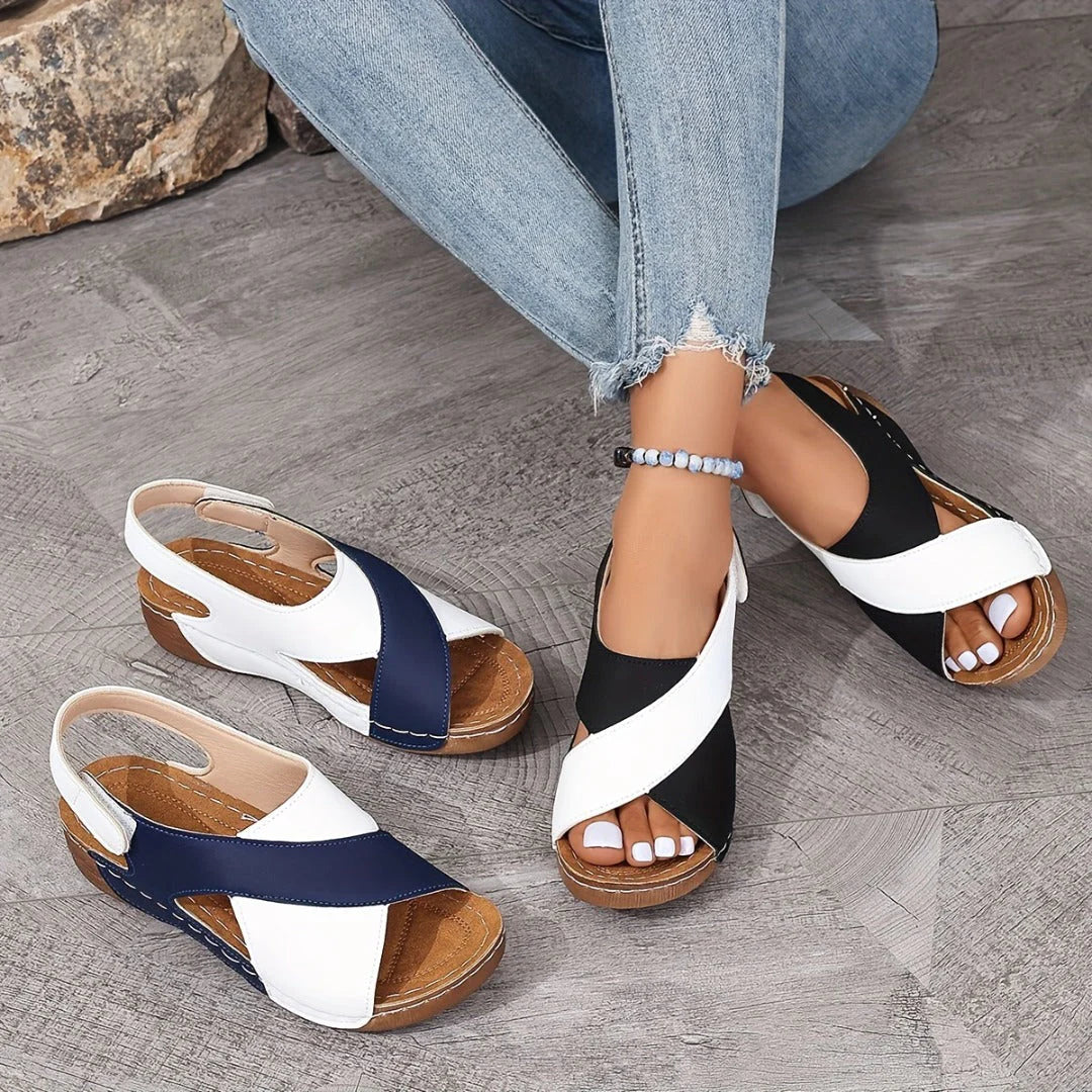Ultrabequeme Orthopädische Sandalen - Damen Sandalen Keilabsatz Plateau Sandaletten