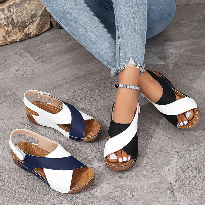 Ultrabequeme Orthopädische Sandalen - Damen Sandalen Keilabsatz Plateau Sandaletten