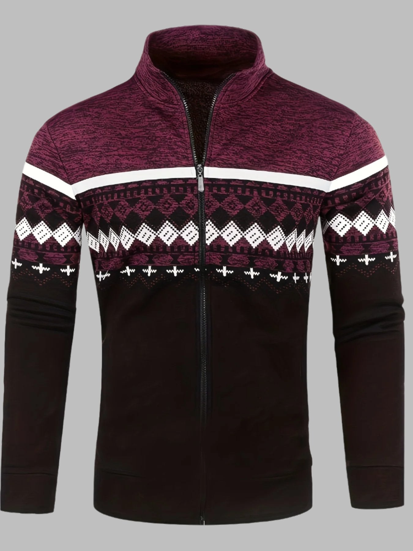 Edvard Nordic Weste | Norwegischer Strickpullover mit Reißverschluss für Herren