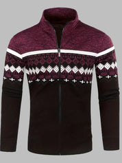 Edvard Nordic Weste | Norwegischer Strickpullover mit Reißverschluss für Herren