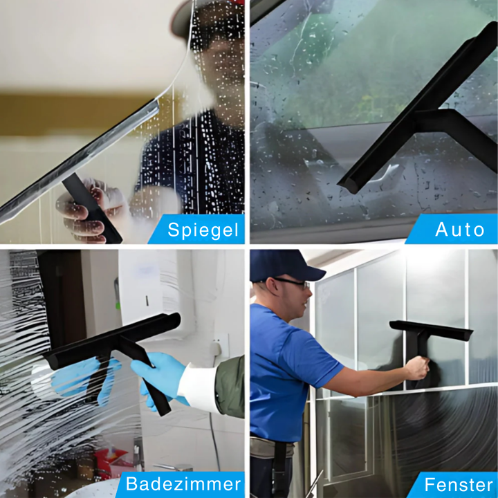 Premium Duschabzieher | Professioneller Glasreiniger mit Silikonlippe