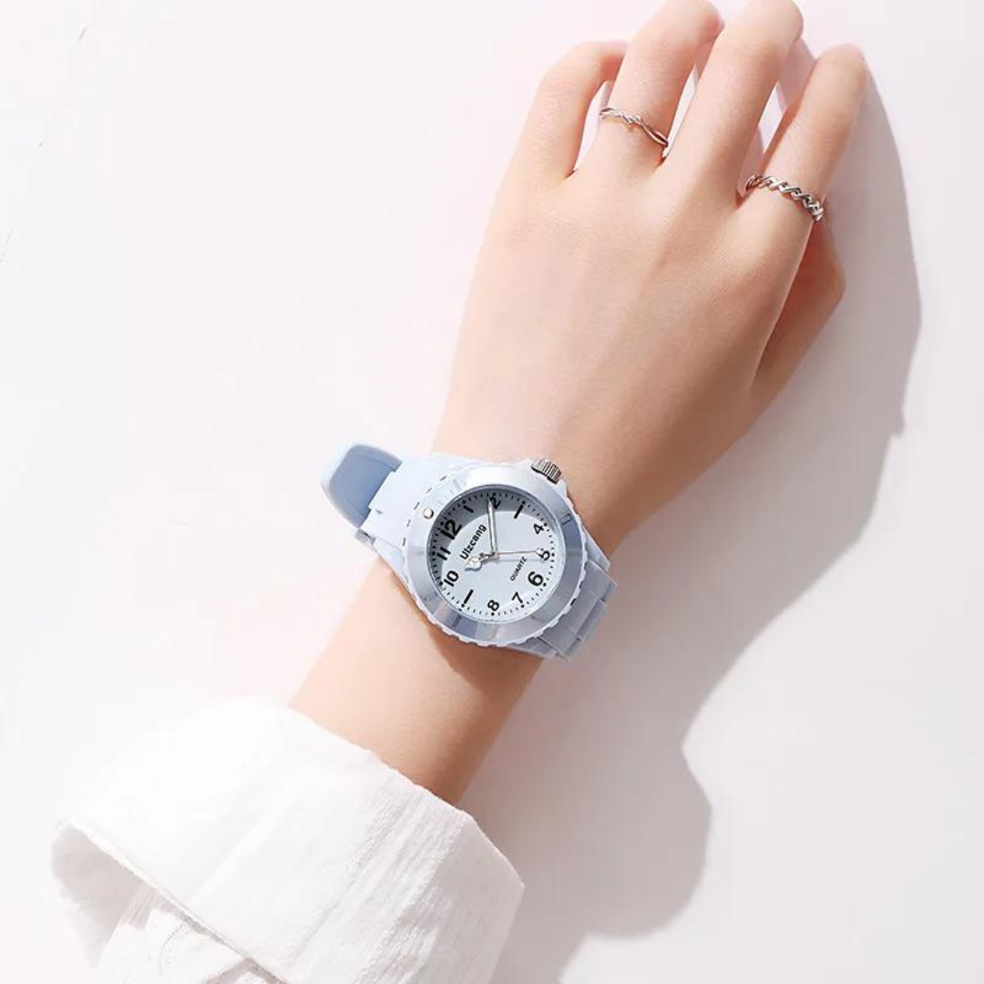 Hannah Uhr | Elegante Quarzuhr mit Silikonarmband für Mädchen