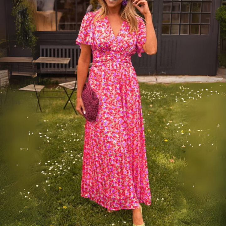 Sommerkleid für Damen - Elegantes Maxikleid mit Blumenmuster