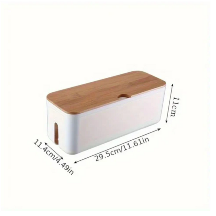 Bambus Kabelorganizer Box | Elegante Kabel-Management-Lösung