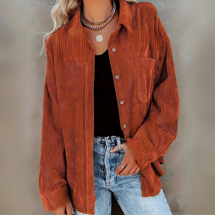 Cordhemd für den Herbst - Stilvolle Rippenflanell Hemdbluse für Damen