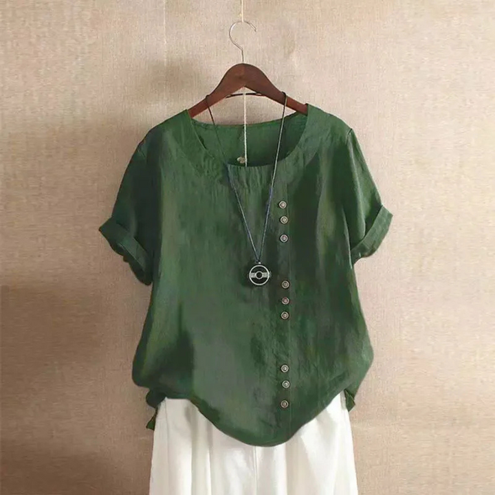 Monika Leinenbluse Oktoberfest | Luftige Damen Bluse mit Knopfleiste