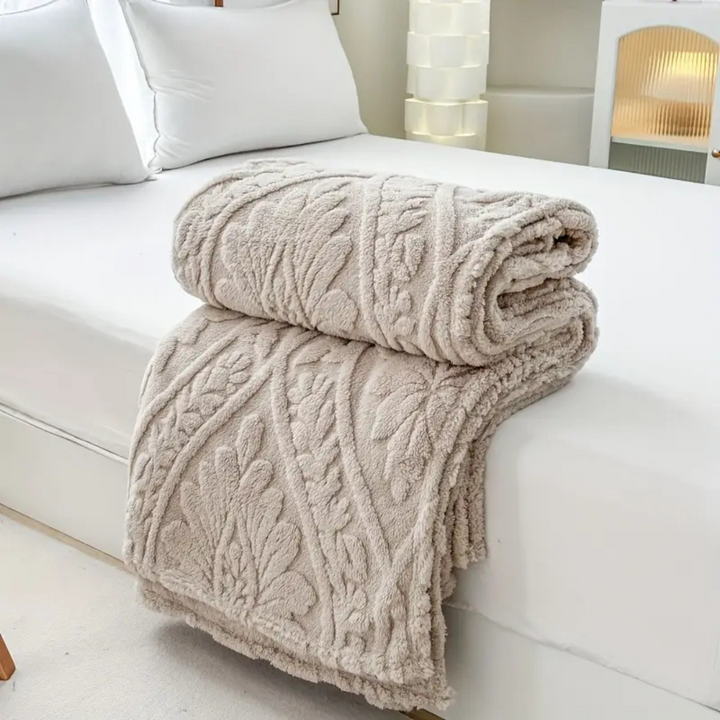 Paris Weave Jacquard Fleece-Decke | Französische Kuscheldecke mit geometrischem Muster