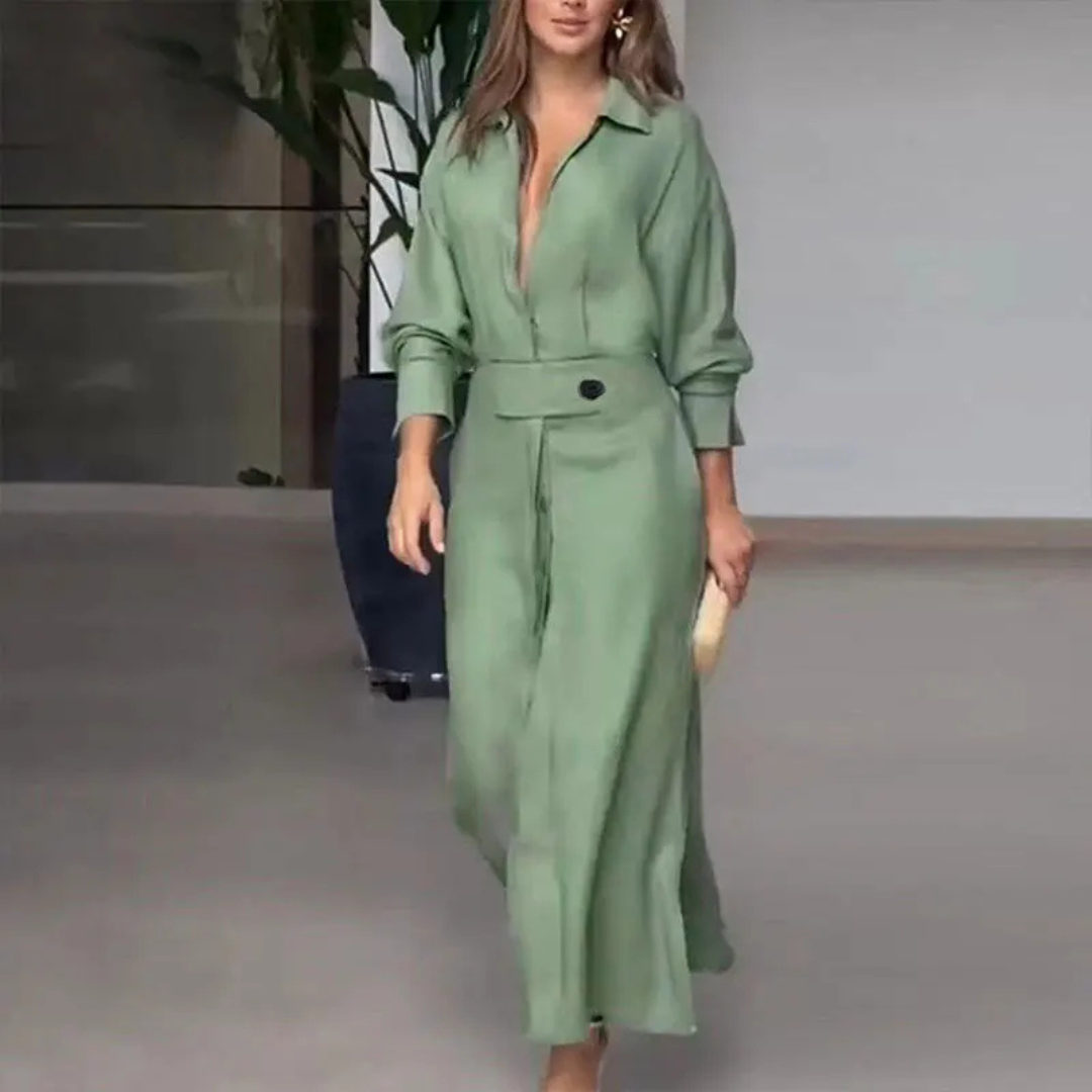 Victoria Blusen-Kleid | Elegantes Hemdblusenkleid mit Gürtel für Frauen