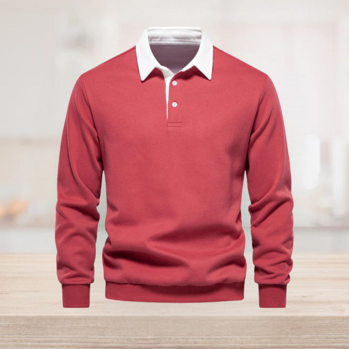 Robert Langarm Polo | Elegantes Blaues Herren Poloshirt Business Casual Stil