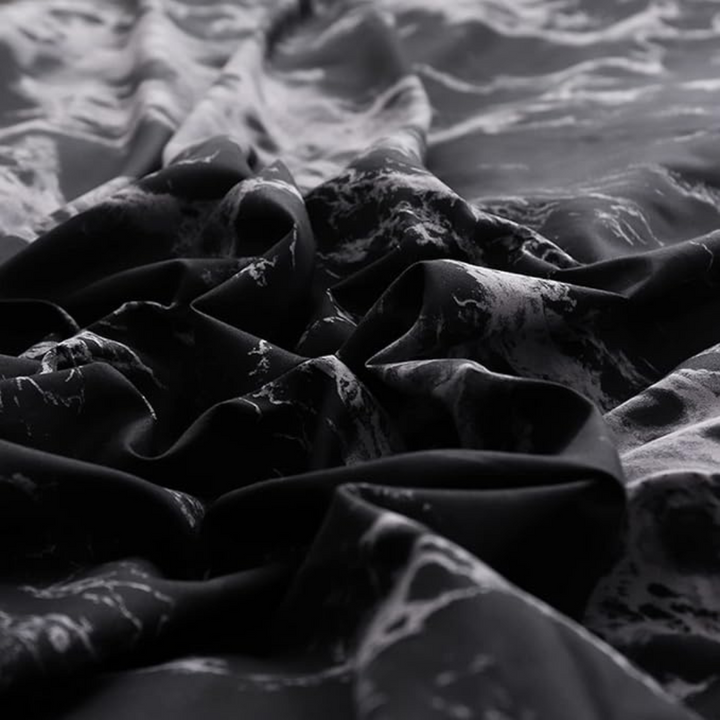 Schwarzes Marmor Bettbezug-Set | 3-teiliges Premium Mikrofaser Bettwäsche-Set