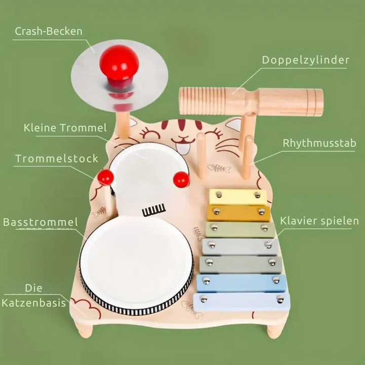 Kindertrommel-Set aus Holz | Musikinstrumente für Kinder