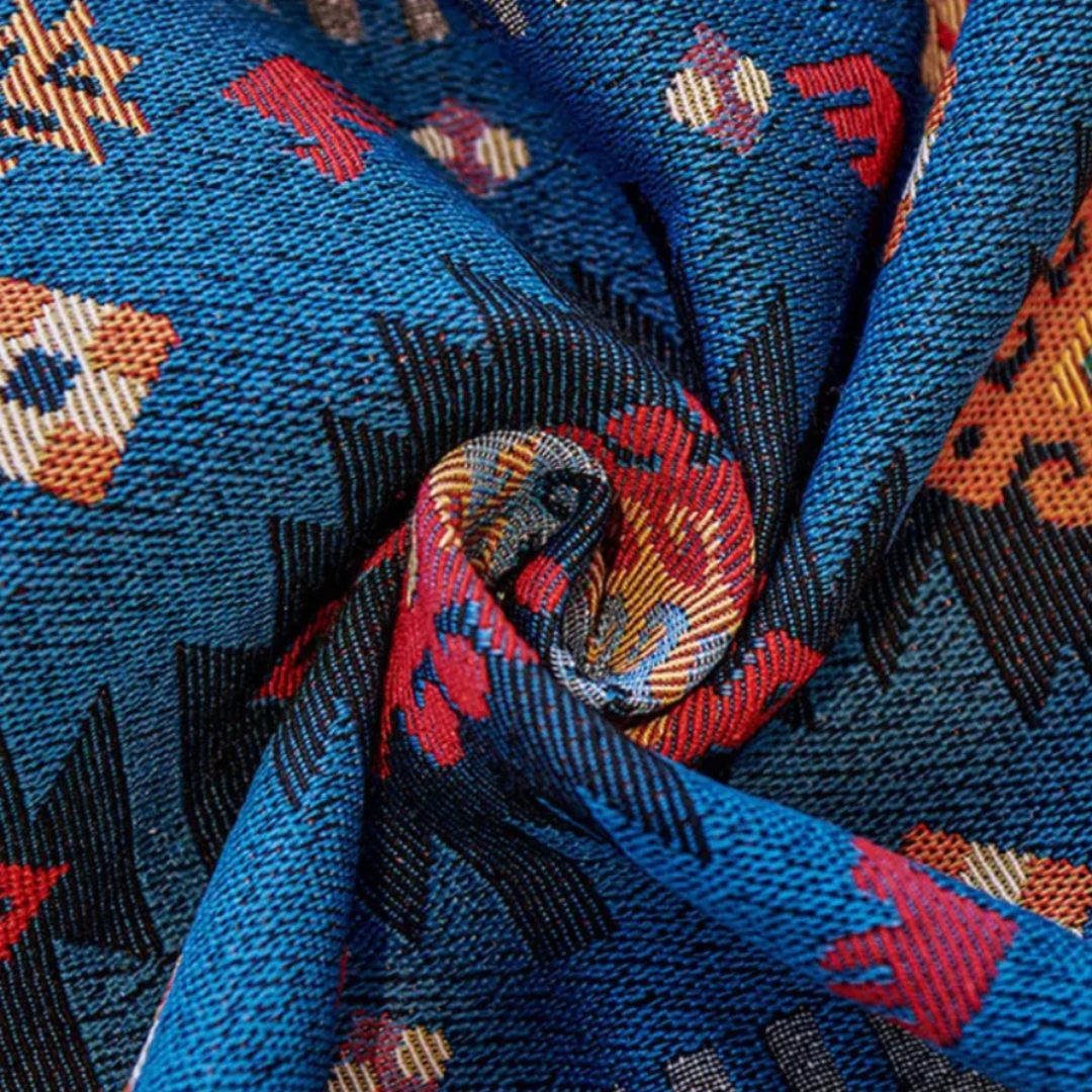 Boho Sofaüberwurf | Vintage-Sofaschutz mit geometrischem Muster und Chenille-Material