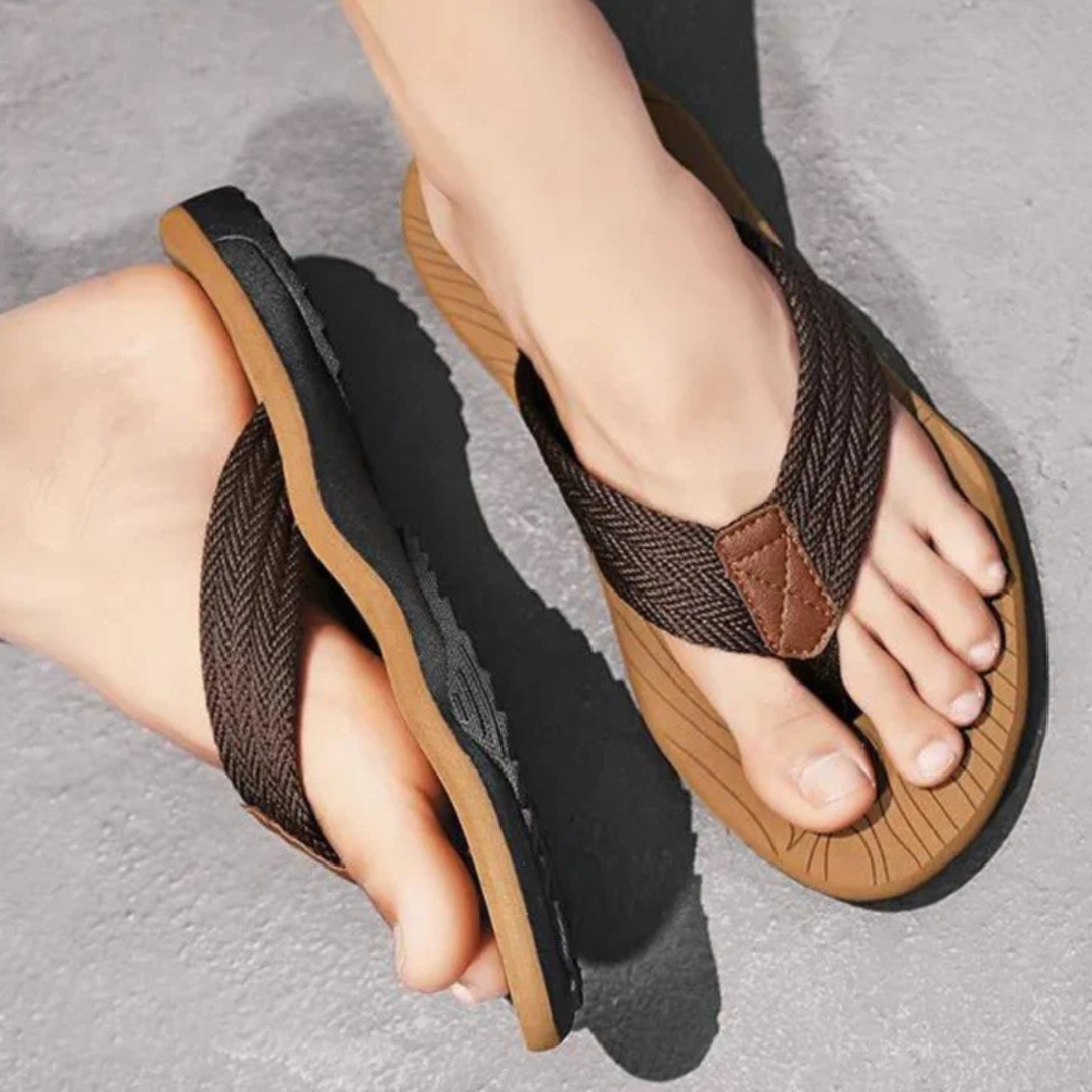 Sebastian Comfort Slipper | Herren Ergonomische Zehentrenner mit Unterstützender Sohle Bequem