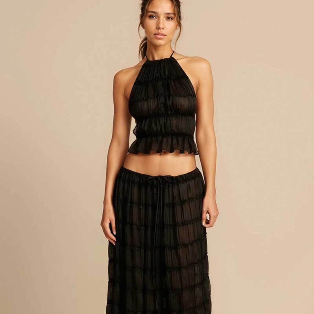 Sophie Set | Trendiges 2-teiliges Damen Set mit Halterneck Design