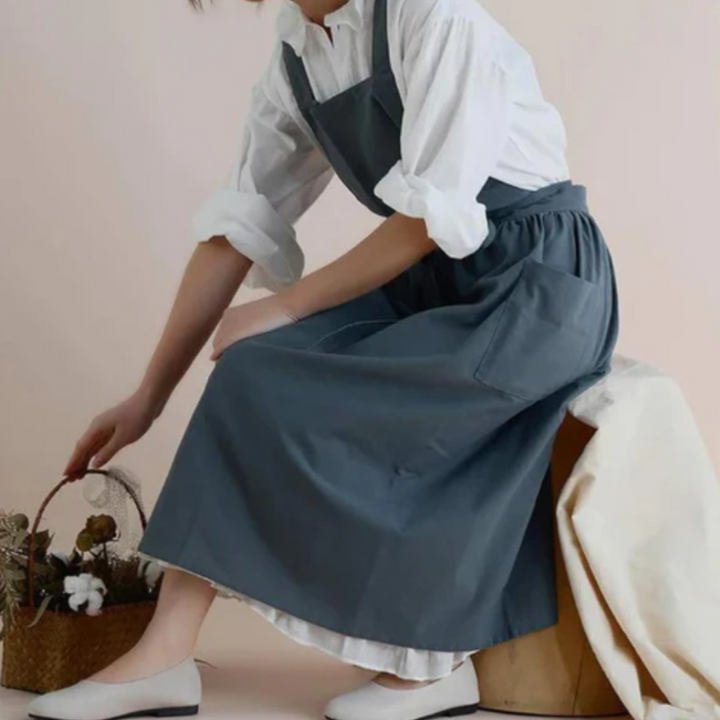 Praktische und stilvolle Baumwollschürze mit Taschen