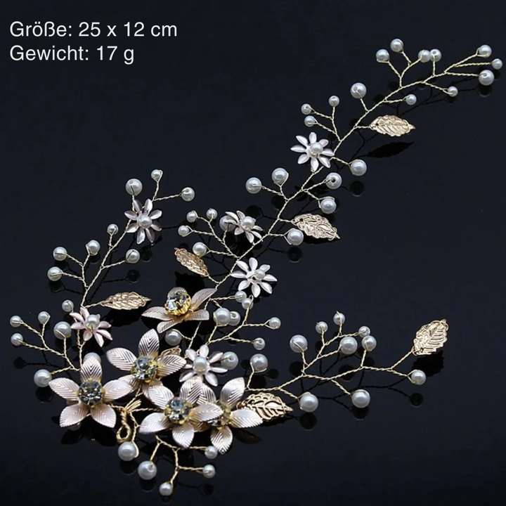 Antonia Haarschmuck Oktoberfest | Eleganter Damen Haardraht mit Perlen und Kristallen
