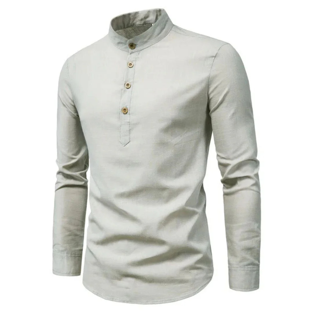 Christian Leinenhemd Oktoberfest | Elegantes Herren Hemd mit Stehkragen